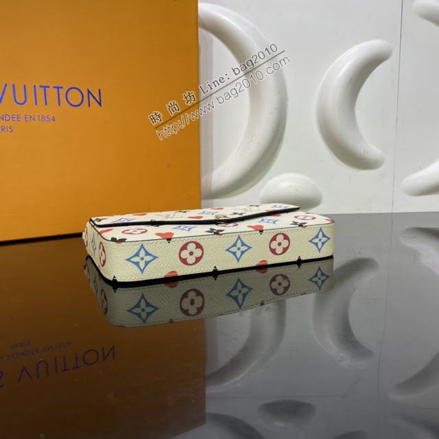 LOUIS VUITTON專櫃新款包包 路易威登Félicie Pochette鏈條包 LV彩色字母翻蓋肩背斜挎女信封包 M80232  ydh4103